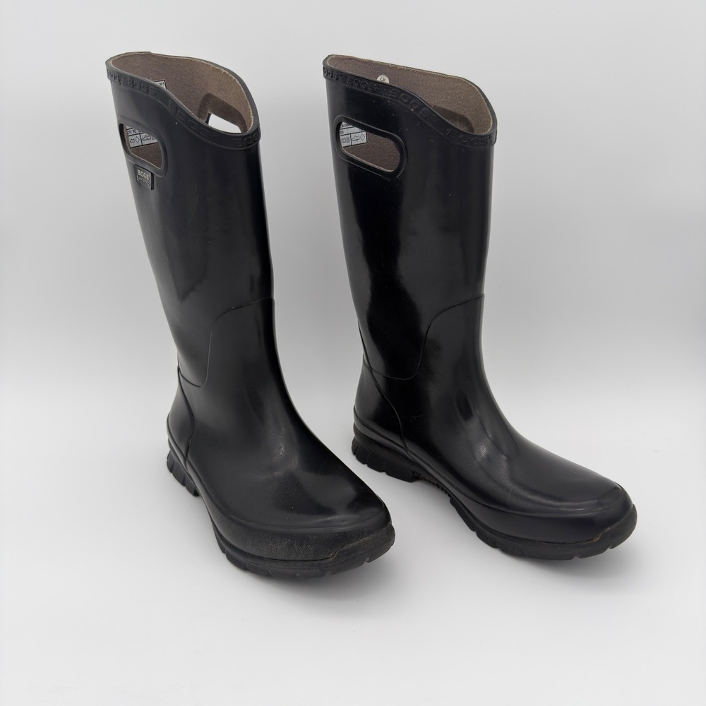 Bogs‎ Berkeley Women's Rain Boots Black Waterproof Pull-On Size 6